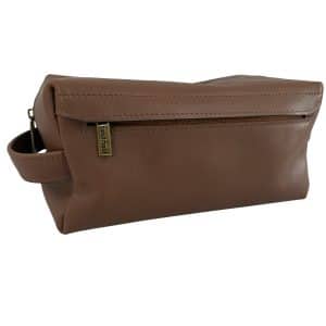 Tan Leather Toiletry Bag - Unlined