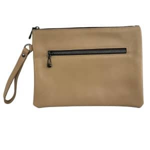 The "Zoe" - Nude Leather Clutch