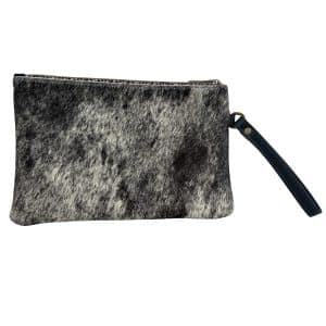 The "Zoe" - Black, White & Navy Leather Clutch