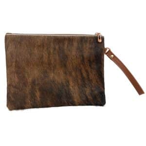 The "Zoe" - Brindle Leather Clutch